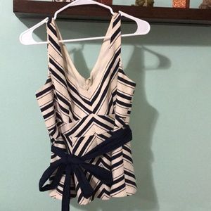 Anthropologie Blue and White top